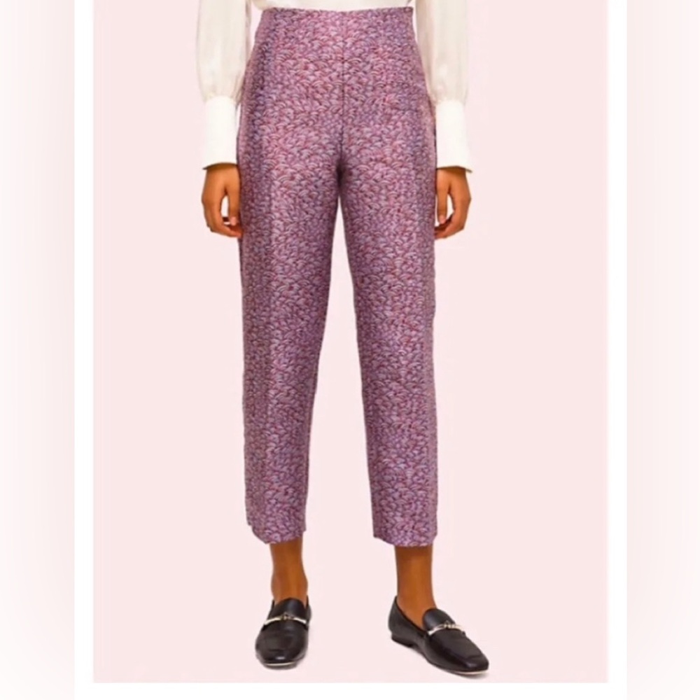 Kate Spade "Party Bubbles" Jacquard
Pants Size 6 Purple Cropped Slacks